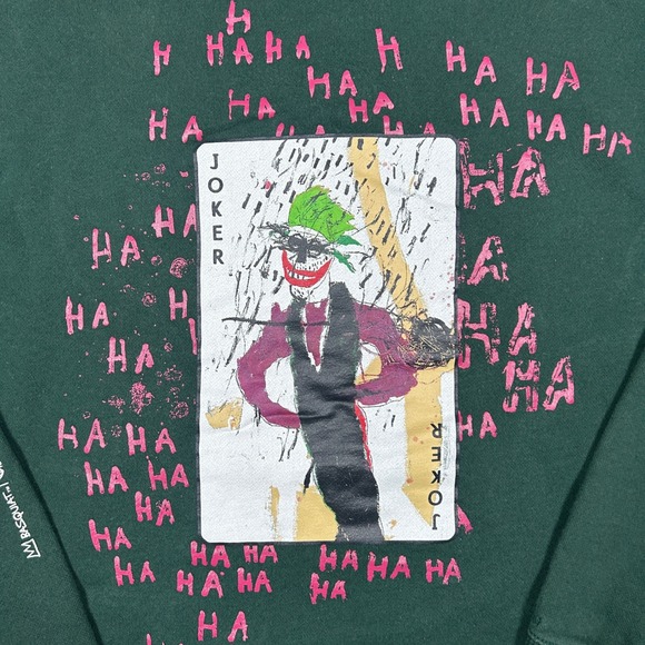Uniqlo pullover Hoodie Mens Large Green Jean-Michel Basquiat Joker DC Comics - Picture 14 of 15